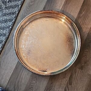 Elegant Silver Round Serving Tray